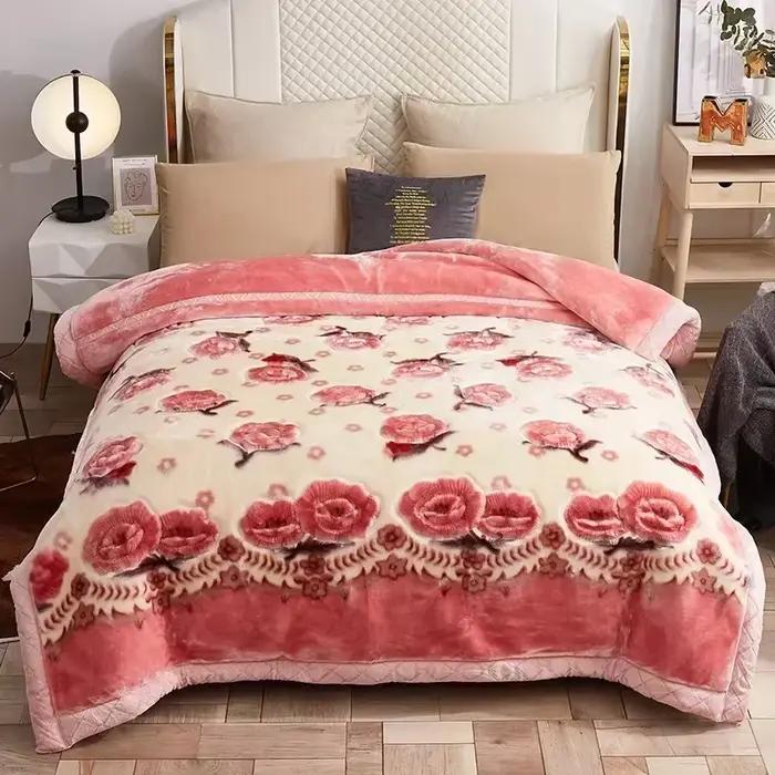Nouvelles couvertures lestées chaudes pour lits haut de gamme épaissir chaleur couverture Raschel pour l'hiver automne Double face en peluche couette couette