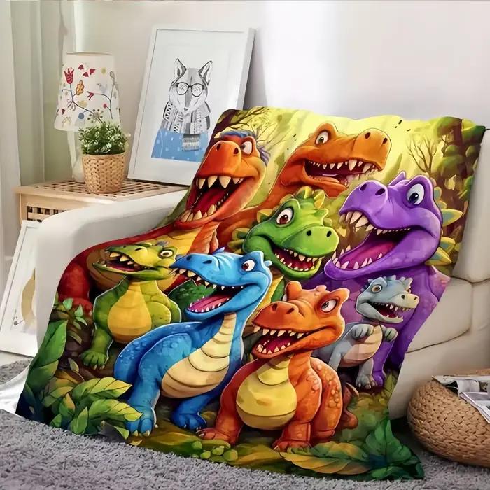 Couverture à jeter dinosaure en flanelle