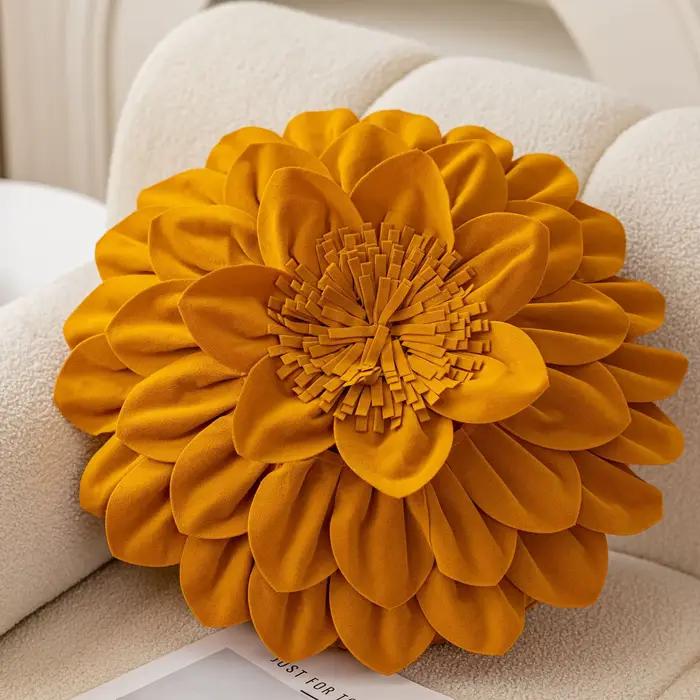 Oreiller de couchage tournesol de luxe doré