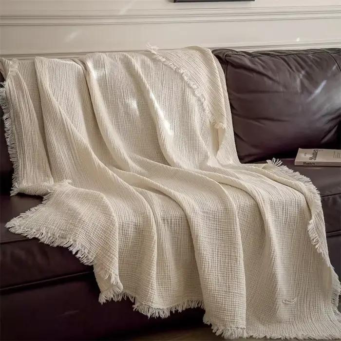 Y Home – couverture en tricot épais avec pompon