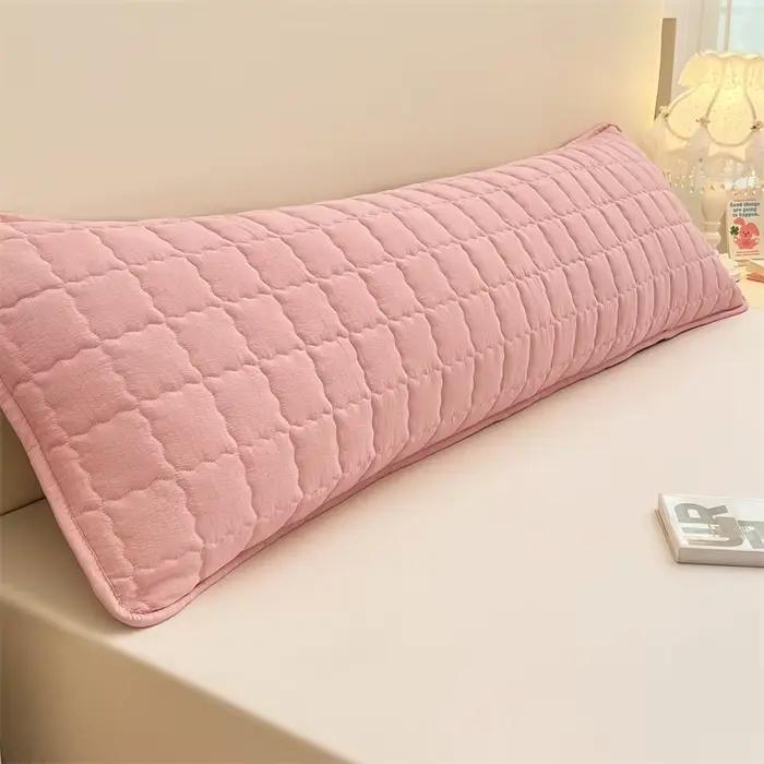 Taie d'oreiller longue de couleur unie, taie d'oreiller décorative, taie d'oreiller * 1 (sans noyau), tissu doux et confortable, 1 pièce