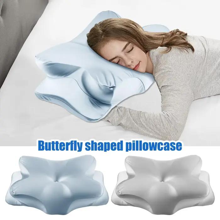 Taie d'oreiller cervicale douce en forme de papillon avec fermeture éclair, housse de coussin respirante, accessoires de maison pour hôtel et hôpital