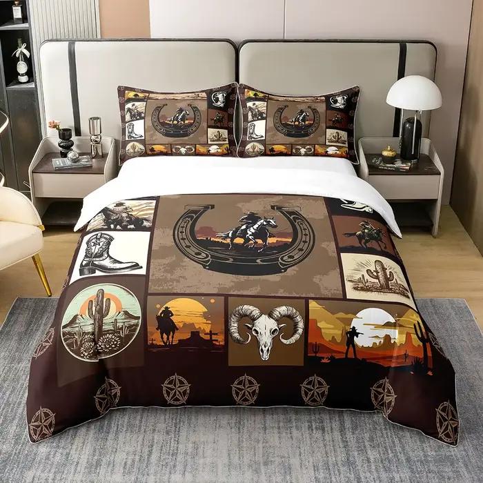 Ensemble de literie imprimé Western Cowboy pour enfants