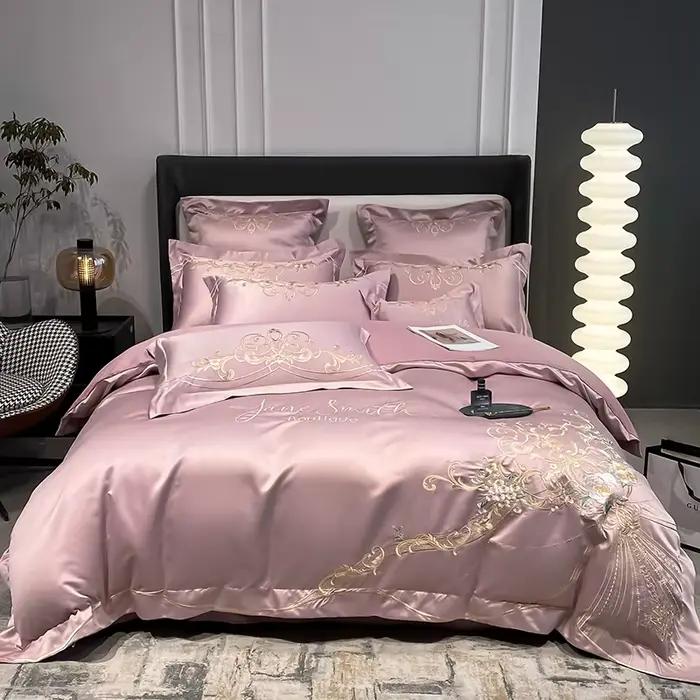 Housse de couette en pur coton brodé de luxe