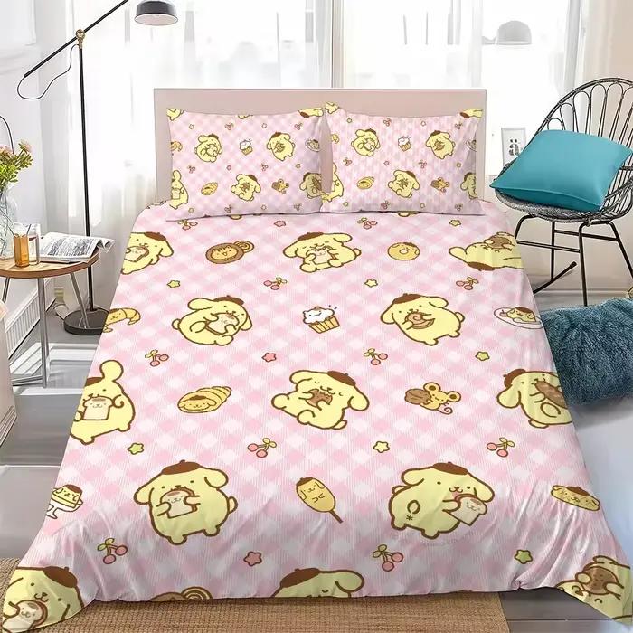 Ensemble de housse de couette mignonne P-Pompompurin Kawaii