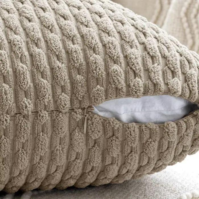 Housse de coussin en velours côtelé, taie d'oreiller décorative, douce, à la mode, harmonie neutre, pour canapé, salon, 45x45CM