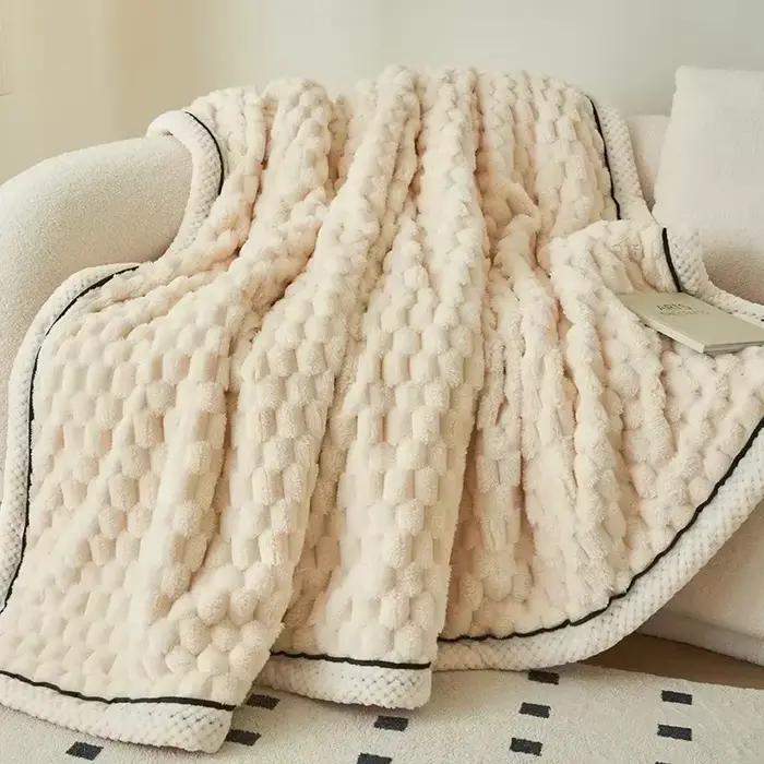 Couverture de couchage chaude en velours tortue, couverture polaire en flanelle douce et confortable pour lit, confortable et moelleuse, automne et hiver