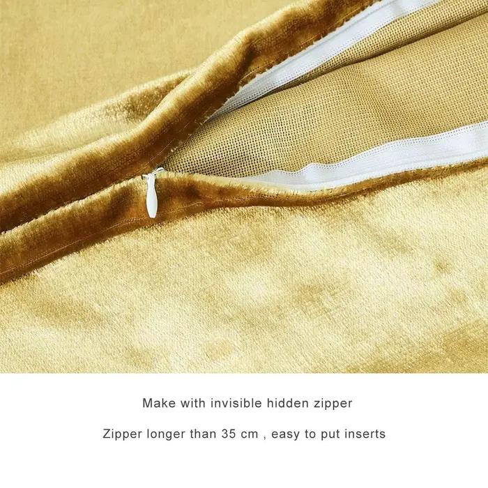 Housses de coussin décoratives en velours doré