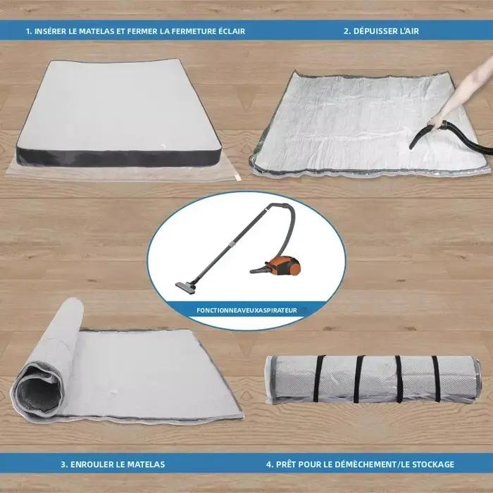 Sac de rangement sous vide pour matelas pour déménagement - Sac