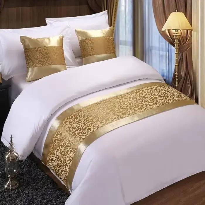 Hôtels chez l'habitant drapeaux de lit décoratifs Simple couleur unie serviette de lit doux confortable coussin de queue de lit taie d'oreiller câlin