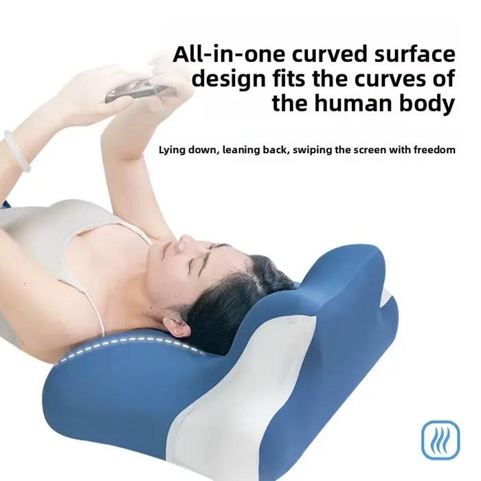 Oreiller multifonctionnel en forme de cale, oreiller de sommeil, oreiller pour téléphone portable, oreiller de protection cervicale, coussin de massage pour tête de lit