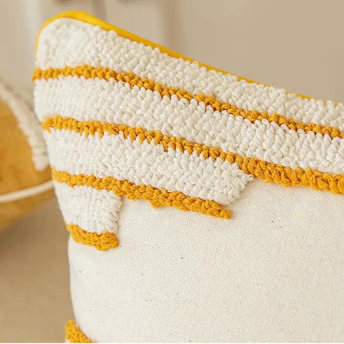 30x50/45x45cm Boho doré soleil jeter taie d'oreiller romantique soleil géométrique frange velours oreiller chambre canapé maison coussin couvre