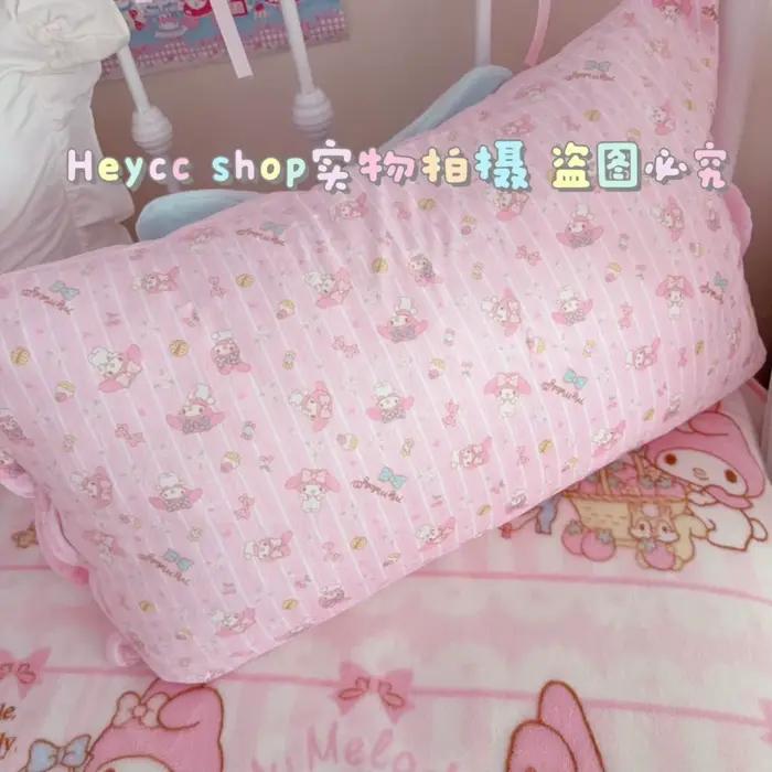 Taie d'oreiller Kawaii Sanrio 42x68cm My Melody avec oreilles 3D, super douce, pour chambre d'étudiant, filles, mignonne, dessin animé, anime, cadeaux de vacances