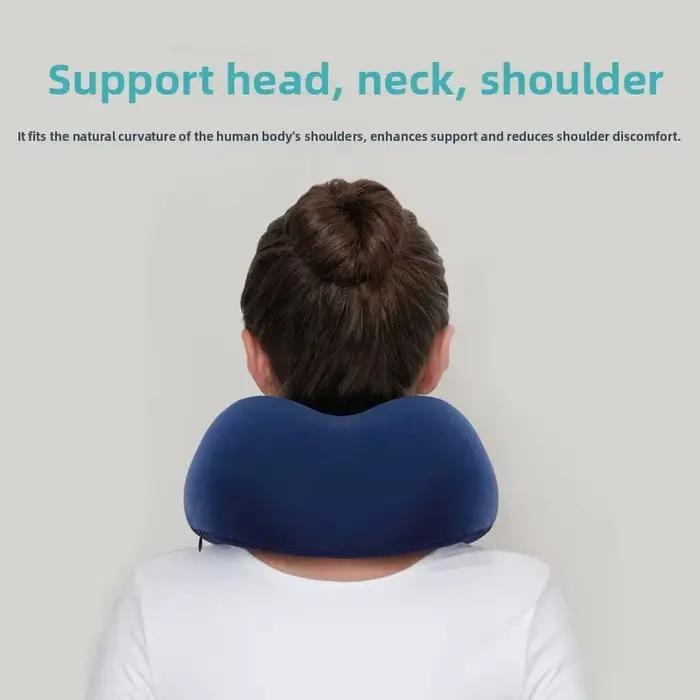 Oreillers de voyage en mousse à mémoire de forme en forme de U, oreiller de massage doux pour le cou, oreiller de sommeil pour avion, literie de soins cervicaux