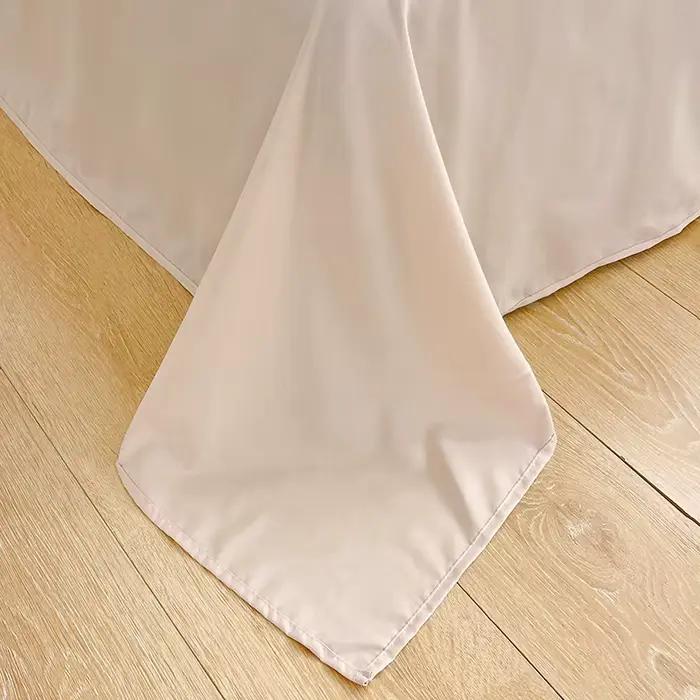 Ensemble de literie quatre pièces en coton lavé, housse simple à rayures rouges et bleues, drap de lit pour le lit