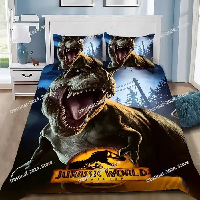 Jurassic Dinosaur Park World – housse de couette et taie d'oreiller