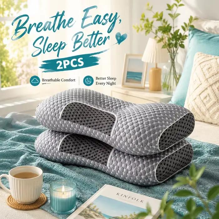 2 oreillers orthopédiques pour dormir