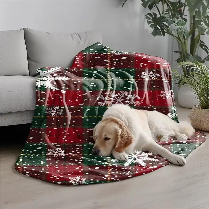 Couverture flocon de neige de noël en flanelle microfibre