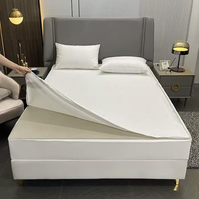 Juste de matelas imperméable entièrement fermée, 6 côtés, avec fermeture éclair, taille personnalisée, drap-housse, anti-poussière, anti-acariens
