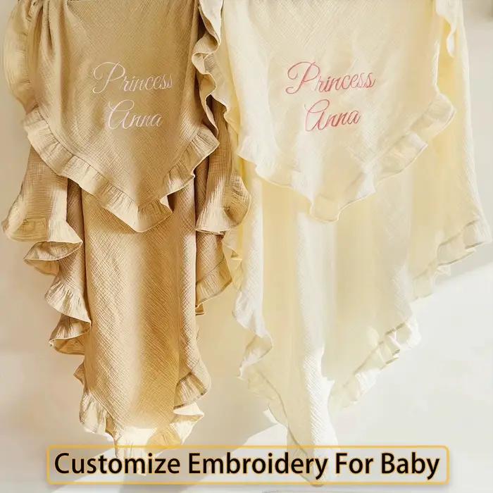 Couverture à Volants Personnalisée avec Nom de Bébé