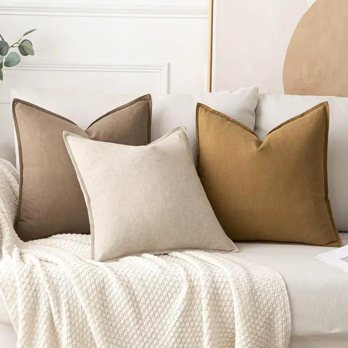 Housses de coussin décoratives en lin