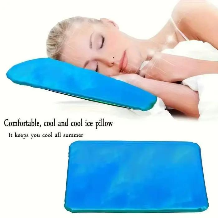 Coussin rafraîchissant en gel bleu, portable, pour la sieste, tapis de sommeil glacé pour l'été, bureau, maison, relaxation musculaire, support de cou réutilisable