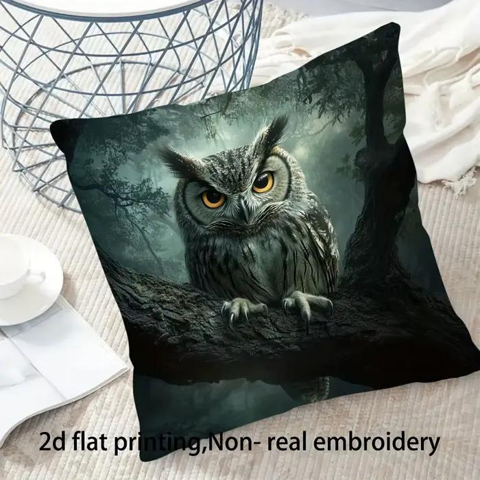 Housse de coussin hibou mystique