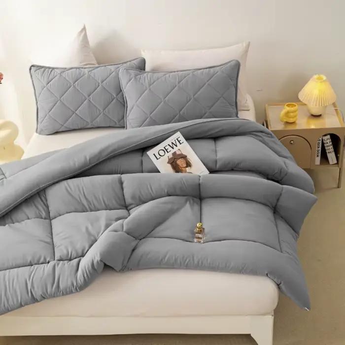 Couette moelleuse de luxe gris uni
