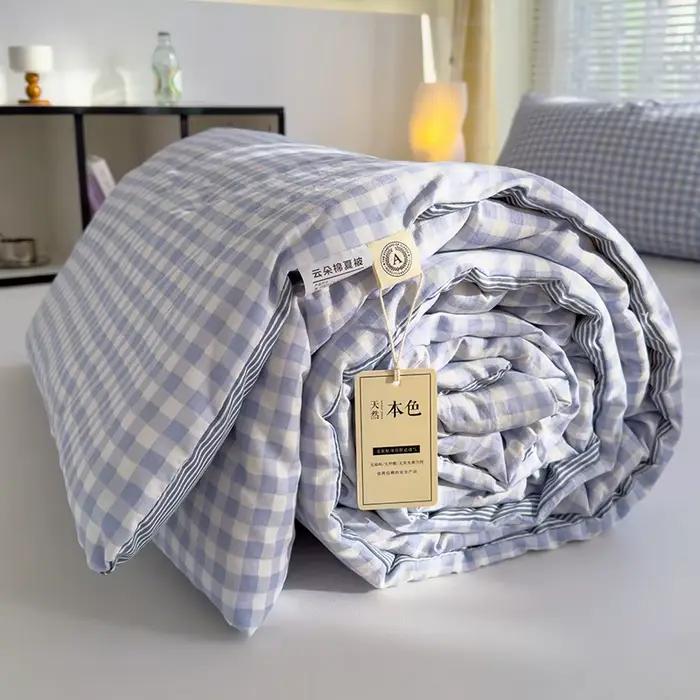 Couette d'été en coton, couette climatisée, garnissage en fibre de soja, couette fine, style nordique, couverture de lit quatre saisons