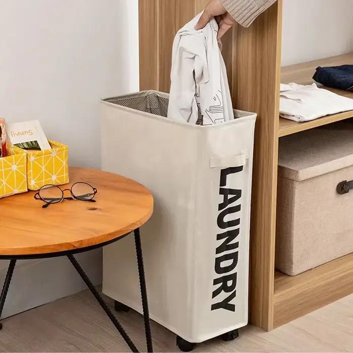 Panier à linge de grande capacité avec roulettes