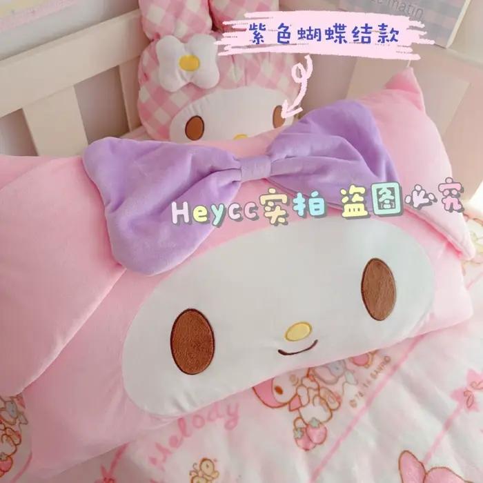 Taie d'oreiller Kawaii Sanrio 42x68cm My Melody avec oreilles 3D, super douce, pour chambre d'étudiant, filles, mignonne, dessin animé, anime, cadeaux de vacances