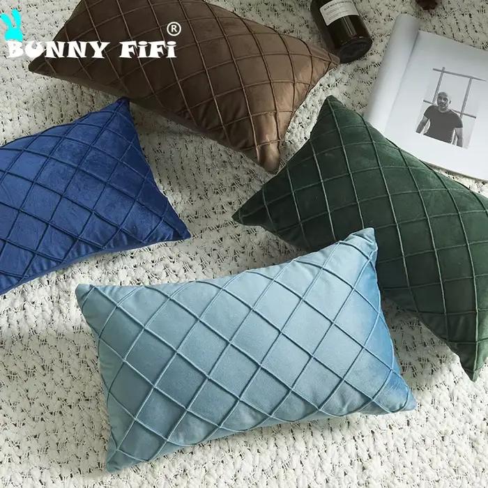 Housse de coussin de taille en velours hollandais, taie d'oreiller décorative en peluche Ultra douce, faite à la main, pour canapé, chambre à coucher, salon