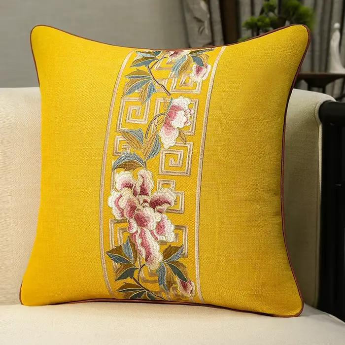 Housse de coussin en lin-coton européen