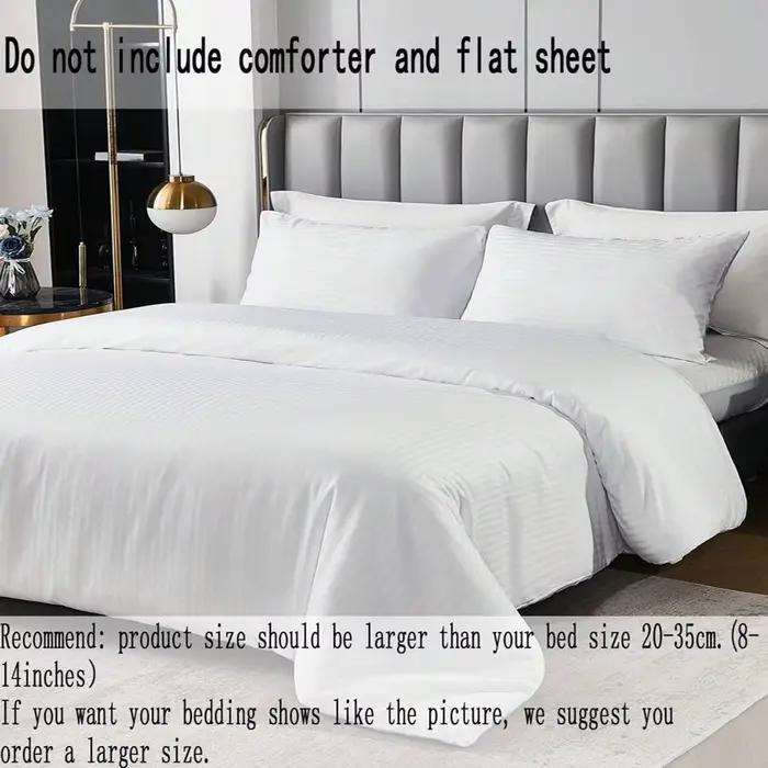 Ensemble de housse de couette en satin blanc 3 pièces