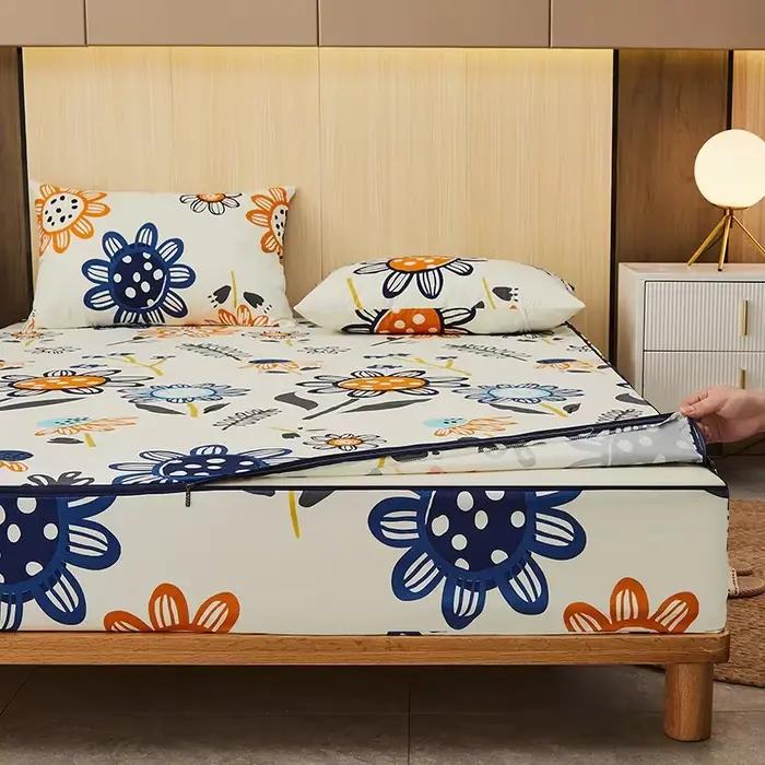 Housse de protection de matelas à Six côtés avec fermeture éclair