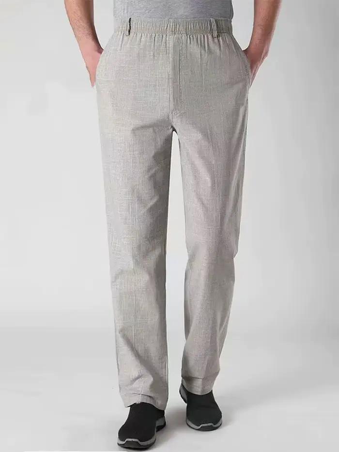 Pantalon d'été en lin pour homme, vêtement de travail, fin, droit, long, formel, grande taille 5XL, nouveauté 2024
