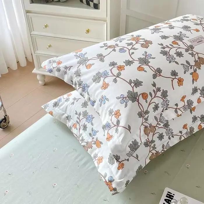 Taie d'oreiller florale personnalisée, 100% coton, décoration de chambre à coucher, housse de coussin, literie, doux, design mn, TAN70 x 70cm, 51x66cm