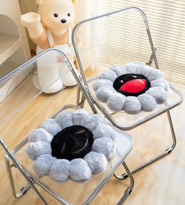 Coussin en peluche Fleur Tournesol Fantôme Diable pour Chaise de Bureau, Coussin Pétale de Plante, Jouet en Peluche pour Filles, Décoration Maison, Cadeau