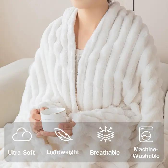 Couverture en flanelle rayée 1 pièce