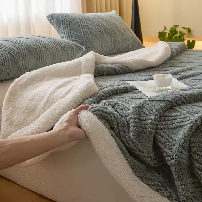 Couverture d'hiver épaisse et chaude, polaire lestée, moelleuse pour lit, canapé, couvre-lit doux sur le lit, taille Couple simple