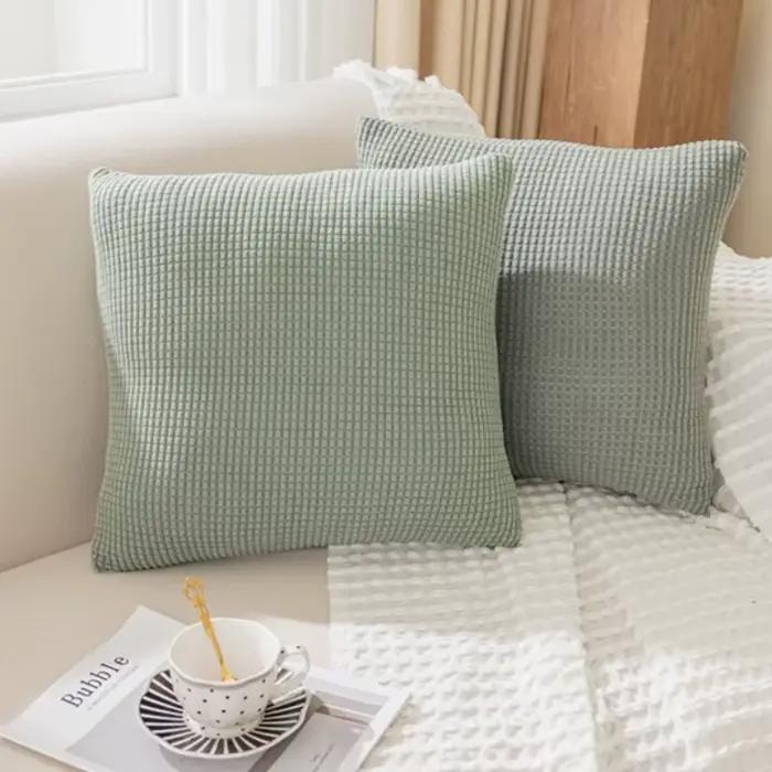 Housse de coussin Jacquard de couleur unie