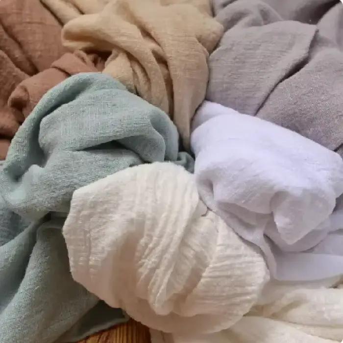 Tissu en lin et coton doux et fin