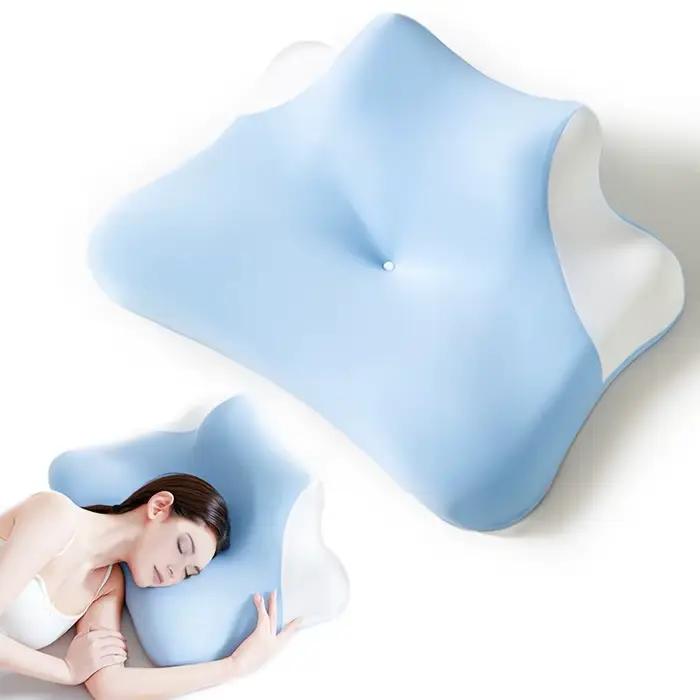 Oreiller multifonctionnel en forme de cale, oreiller de sommeil, oreiller pour téléphone portable, oreiller de protection cervicale, coussin de massage pour tête de lit