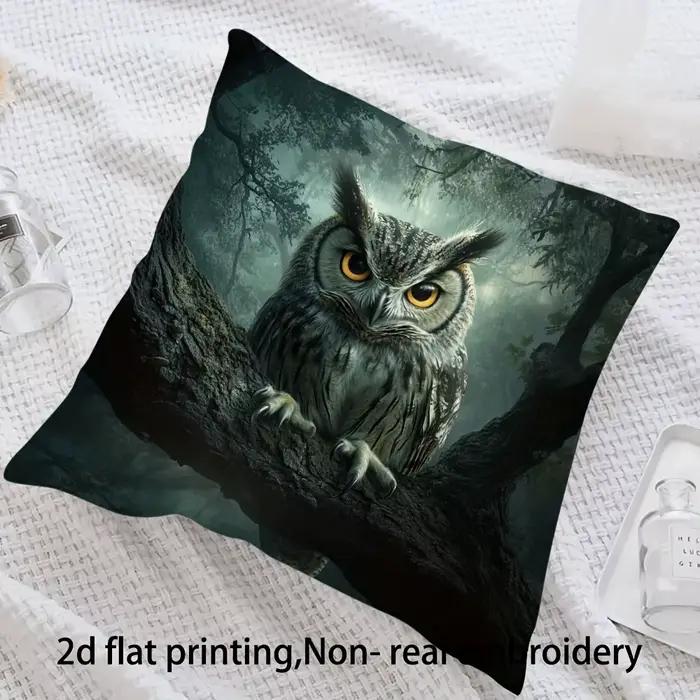 Housse de coussin hibou mystique