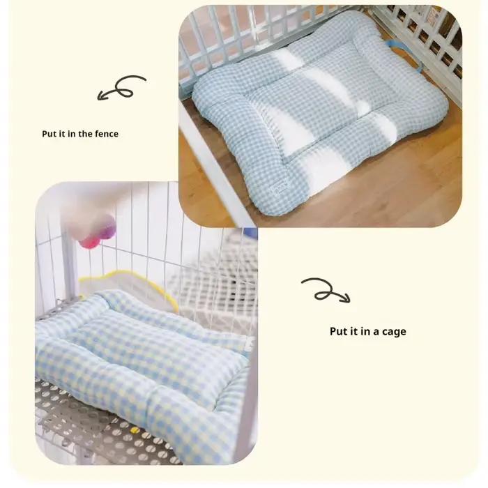 Coussin pour chien et chat à carreaux mignon