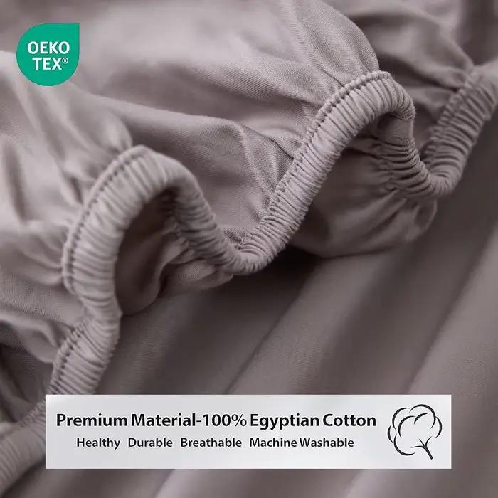Drap-housse 100% coton égyptien, 800 fils, avec élastiques, ajustable, antidérapant, 140/160/200cm