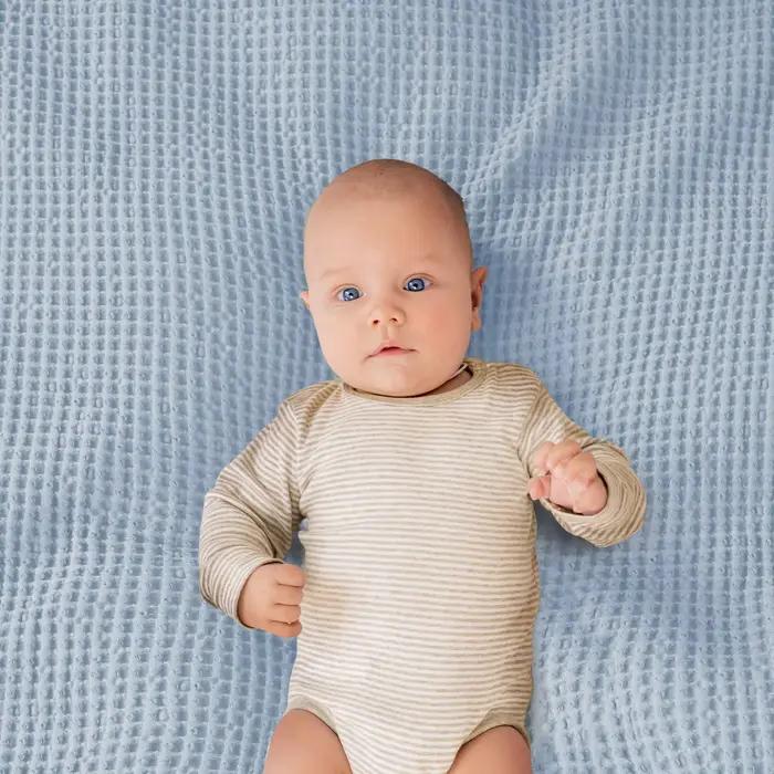 Couverture tissée gaufrée 100% coton pour bébé