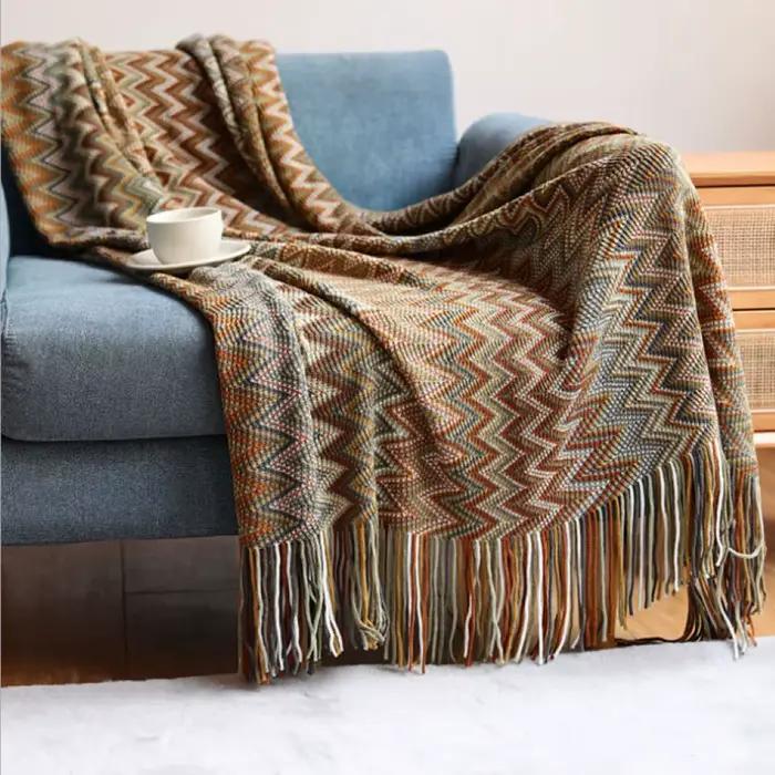 Boho lit Plaid couverture géométrie aztèque Baja couvertures ethnique canapé