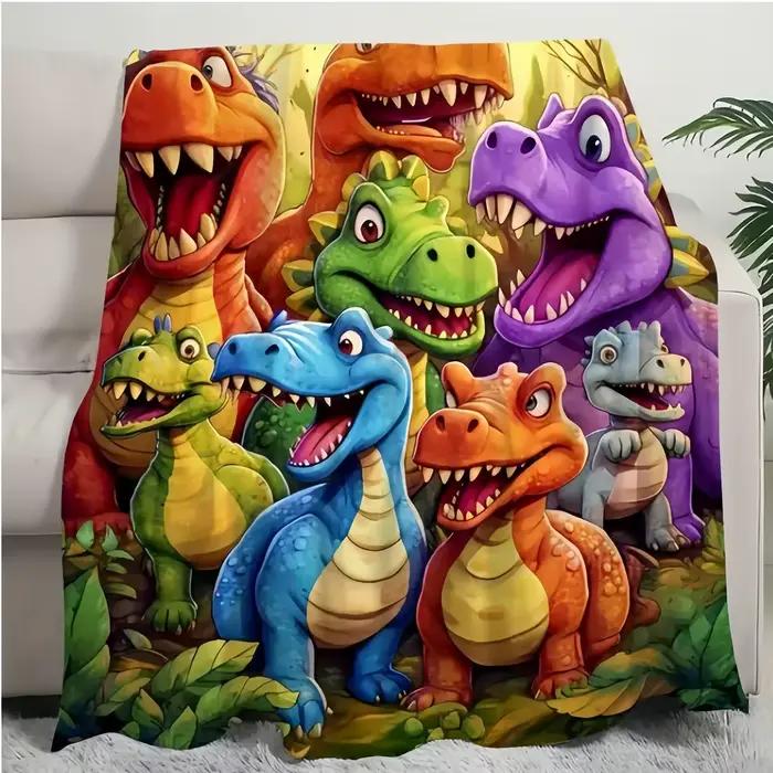Couverture à jeter dinosaure en flanelle
