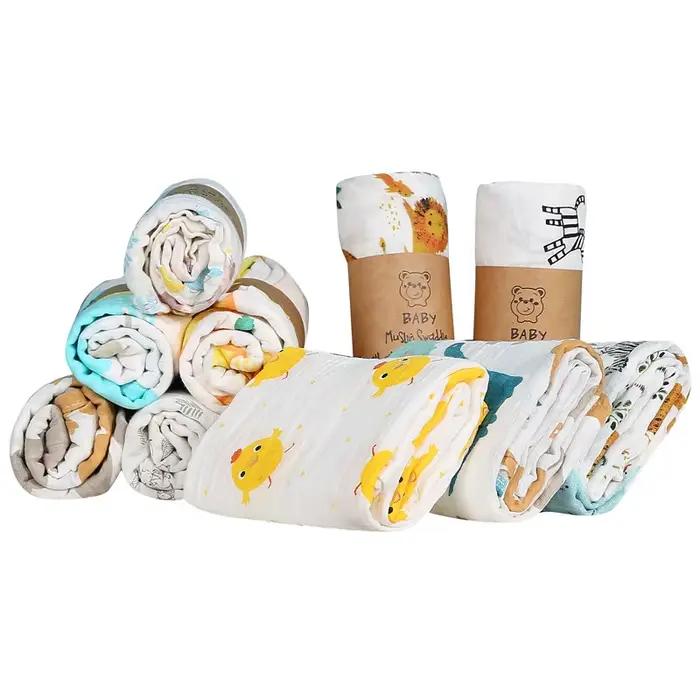 Couverture bébé emmaillotage bambou coton enveloppé serviette conception mince Double couche